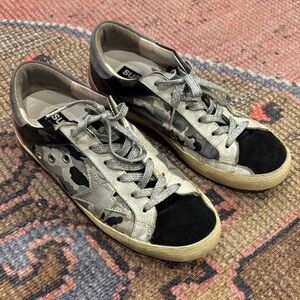Golden Goose Black and Gray Camouflage Sneakers